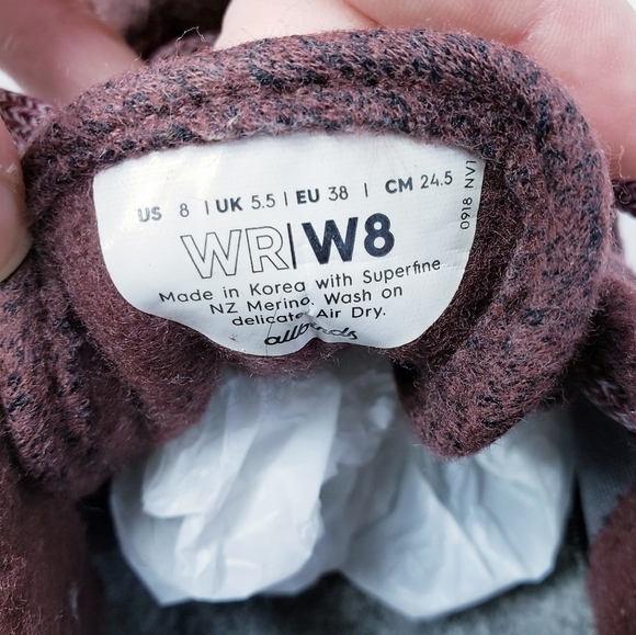 Allbirds Wool Runners Merino Wool Shoes Hazy Burgundy / Tuke Jam - Picture 8 of 8
